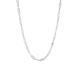 Paperclip Chain Necklace Silver