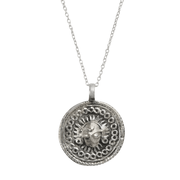Silver Sun God Necklace by Goddess Charms