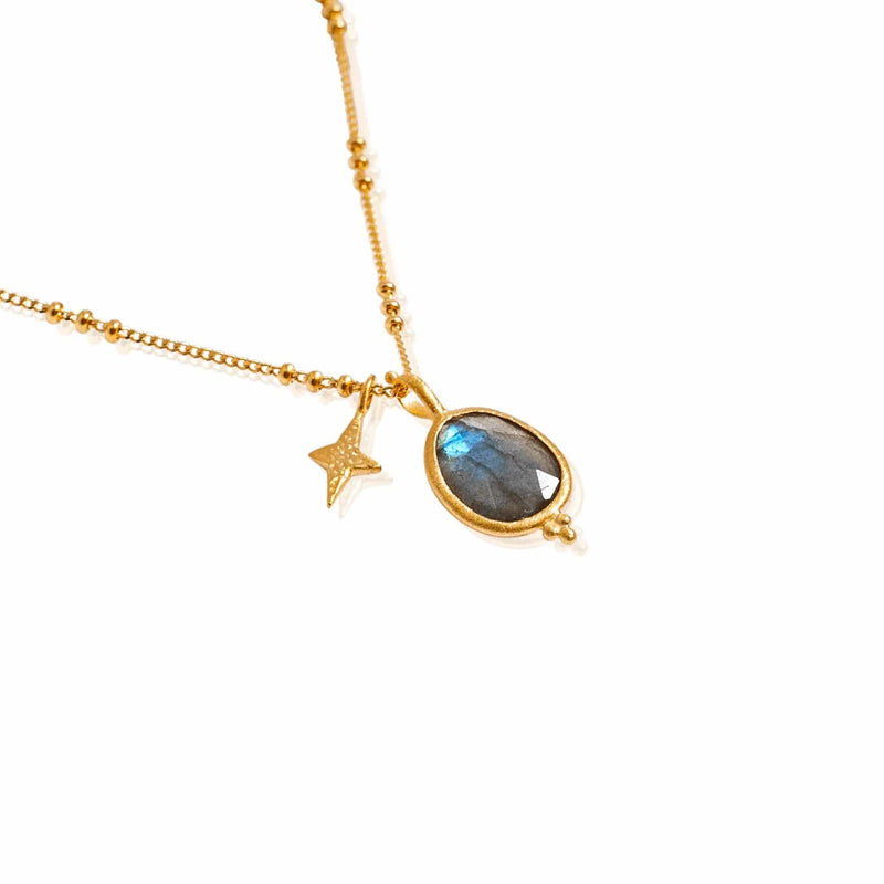 Among The Stars Necklace with precious labradorite stones by Ananda Soul