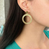 Azuni London Etrusca Flower Hoop Gold Earrings