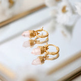 Ananda Soul Force of Nature Earrings Gold with Morganite