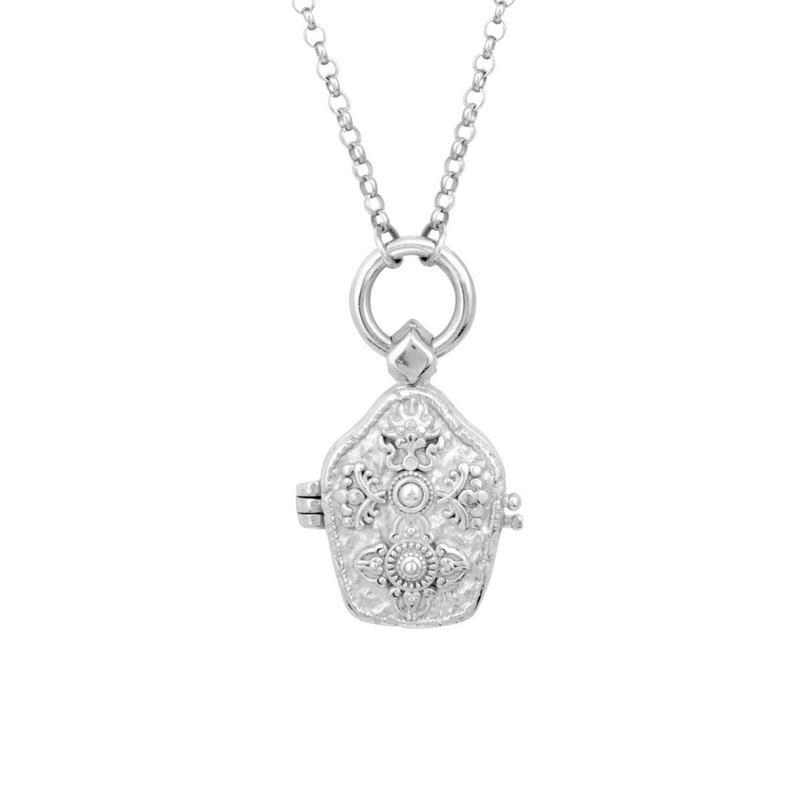 Silver Divinely Protected Locket Necklace by Loft & Daughter