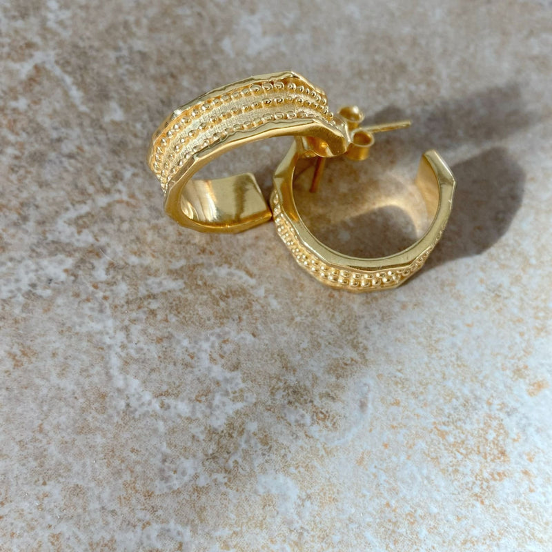 Indian Gold Relic Hoop Earrings by Loft & Daughter