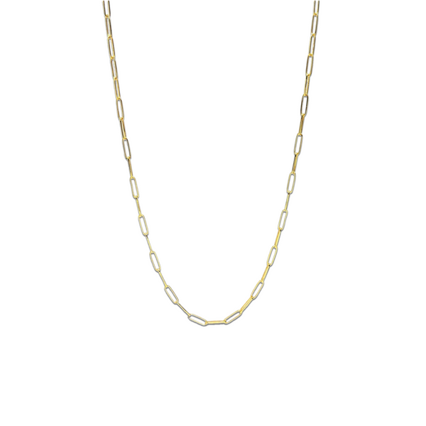 Paperclip Chain Necklace Gold