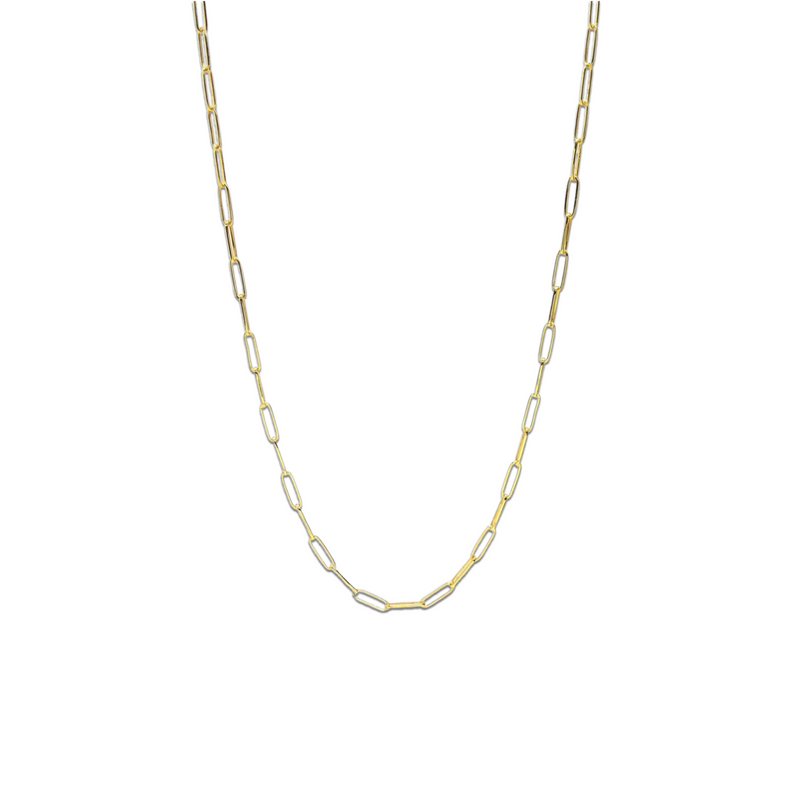 Paperclip Chain Necklace Gold