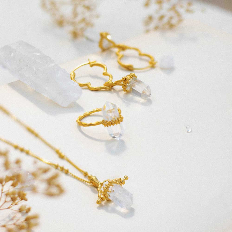 Crystal Quartz Beam of Light Necklace by Ananda Soul