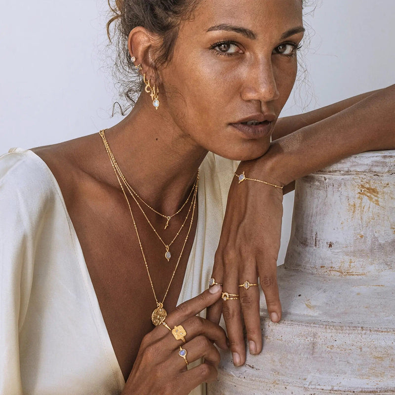 Intuitive Wisdom Jewellery Collection with Gold & Rainbow Moonstones by Ananda Soul