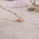 Rose Quartz Shoot For The Moon Necklace by Ananda Soul