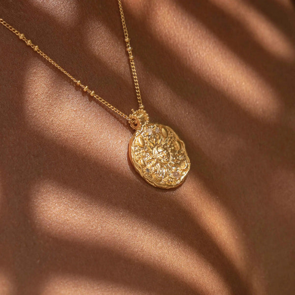 Sun & Moon Gold Necklace handmade by Ananda Soul