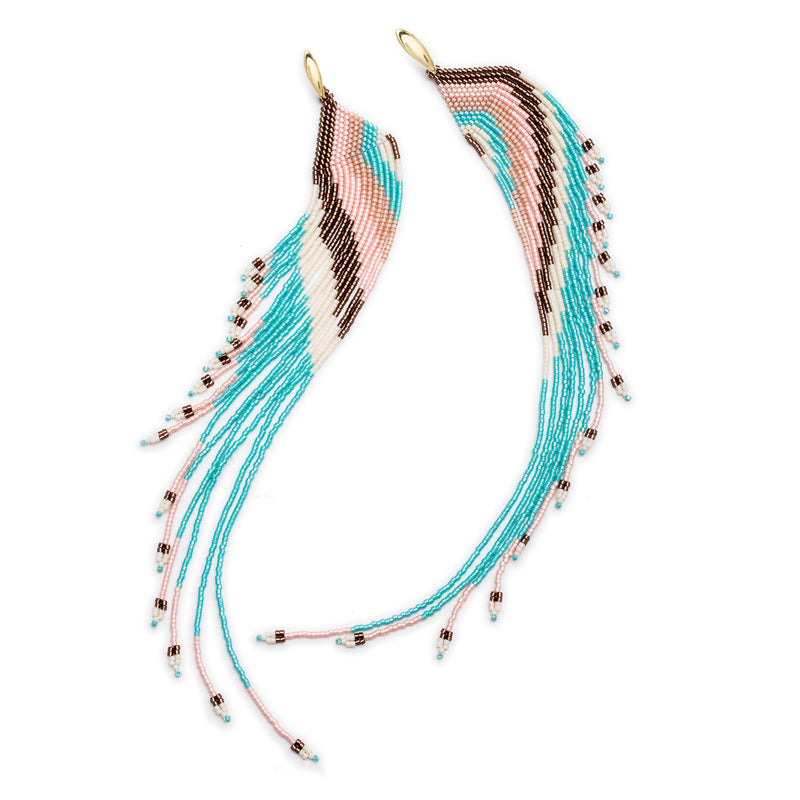 Azuni London Long Beaded Quetzal Earrings