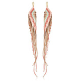 Long Beaded Quetzal Earrings