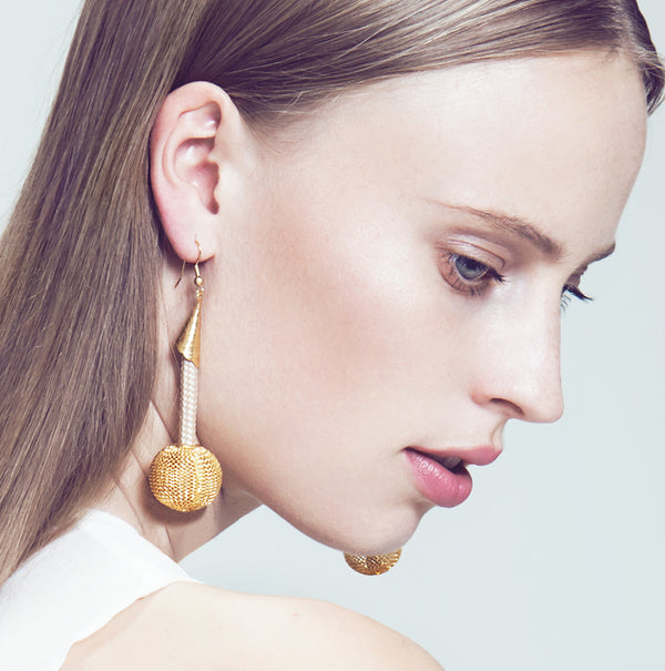 Pichulik Gold Globe Earrings