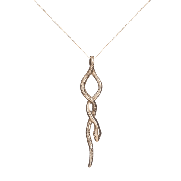 Catori Bronze Serpent Amulet Necklace 